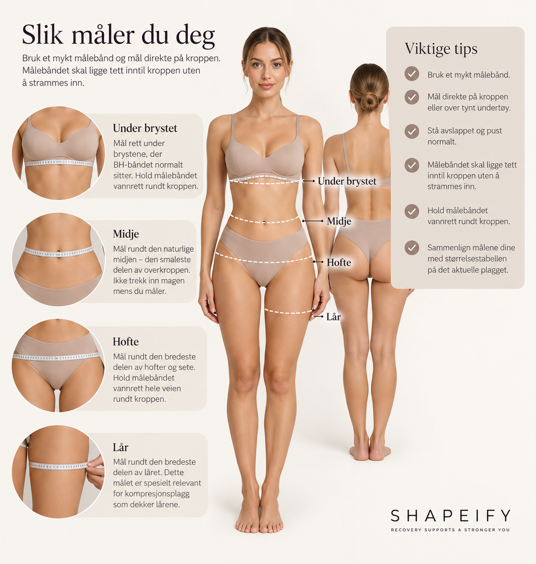 Størrelsesguide: Slik velger du riktig størrelse på medisinske kompresjonsplagg