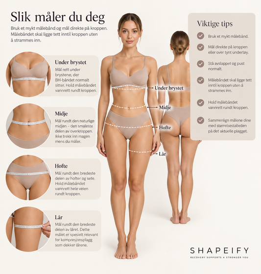 Størrelsesguide: Slik velger du riktig størrelse på medisinske kompresjonsplagg